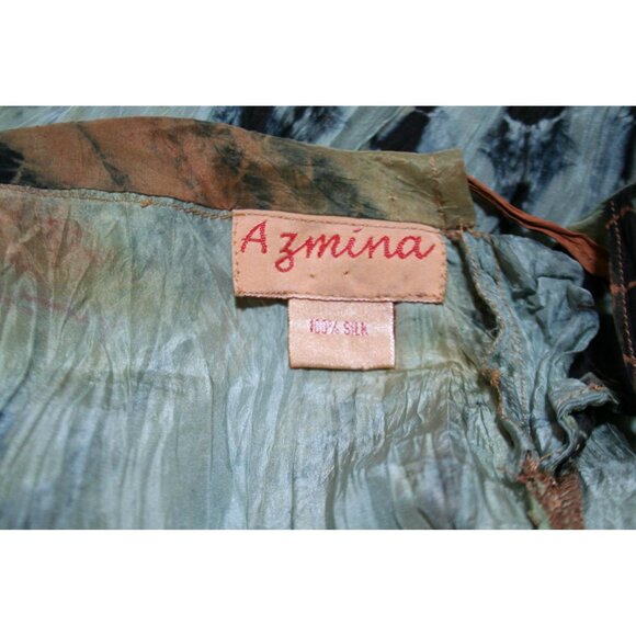 Azmina 100% Silk Hi-Lo Maxi Skirt Women OS Tassel Ties Embroidered Boho Festival - Picture 7 of 8